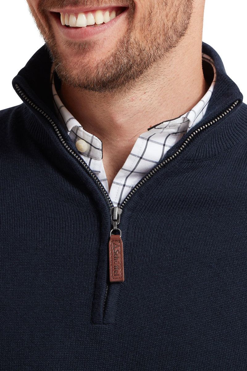 Schoffel Men's Calton Cable Quarter Zip Jumper Navy