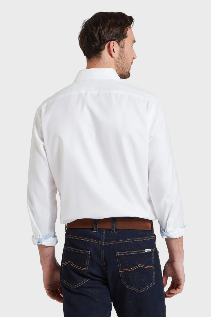 Schoffel Men's Greenwich Tailored Shirt White Diagonal