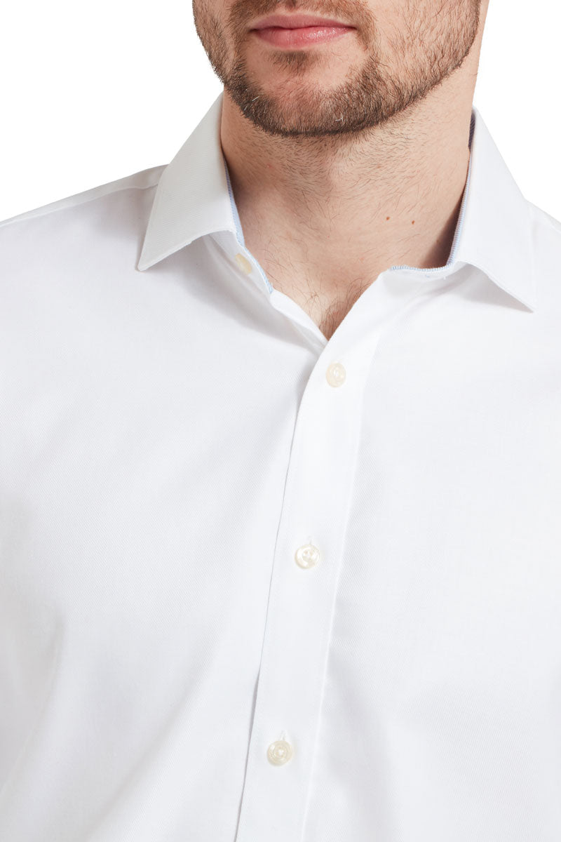 Schoffel Men's Greenwich Tailored Shirt White Diagonal