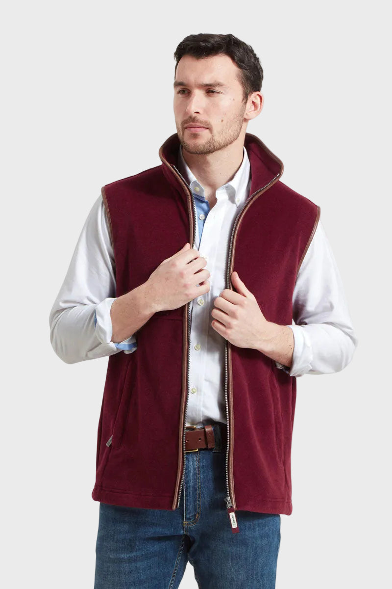Schōffel Men's Oakham Fleece Gilet Claret 