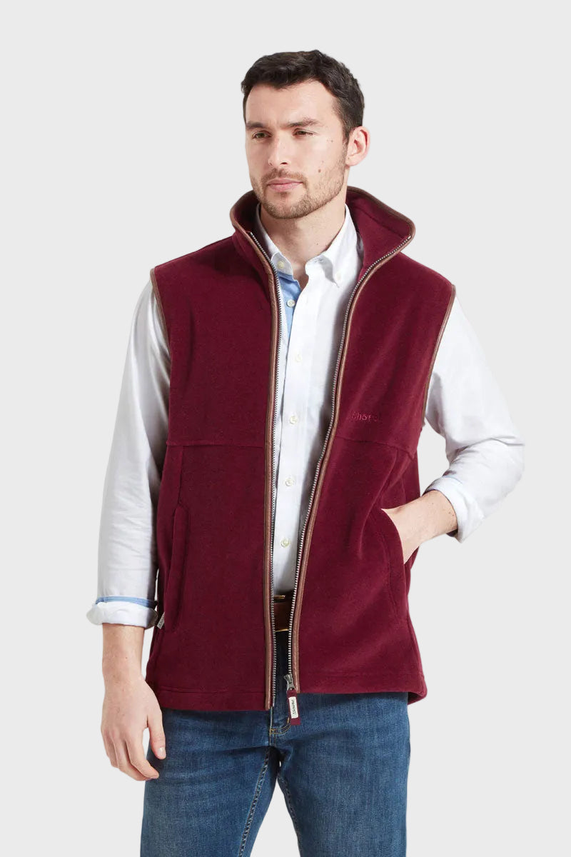 Schōffel Men's Oakham Fleece Gilet Claret 