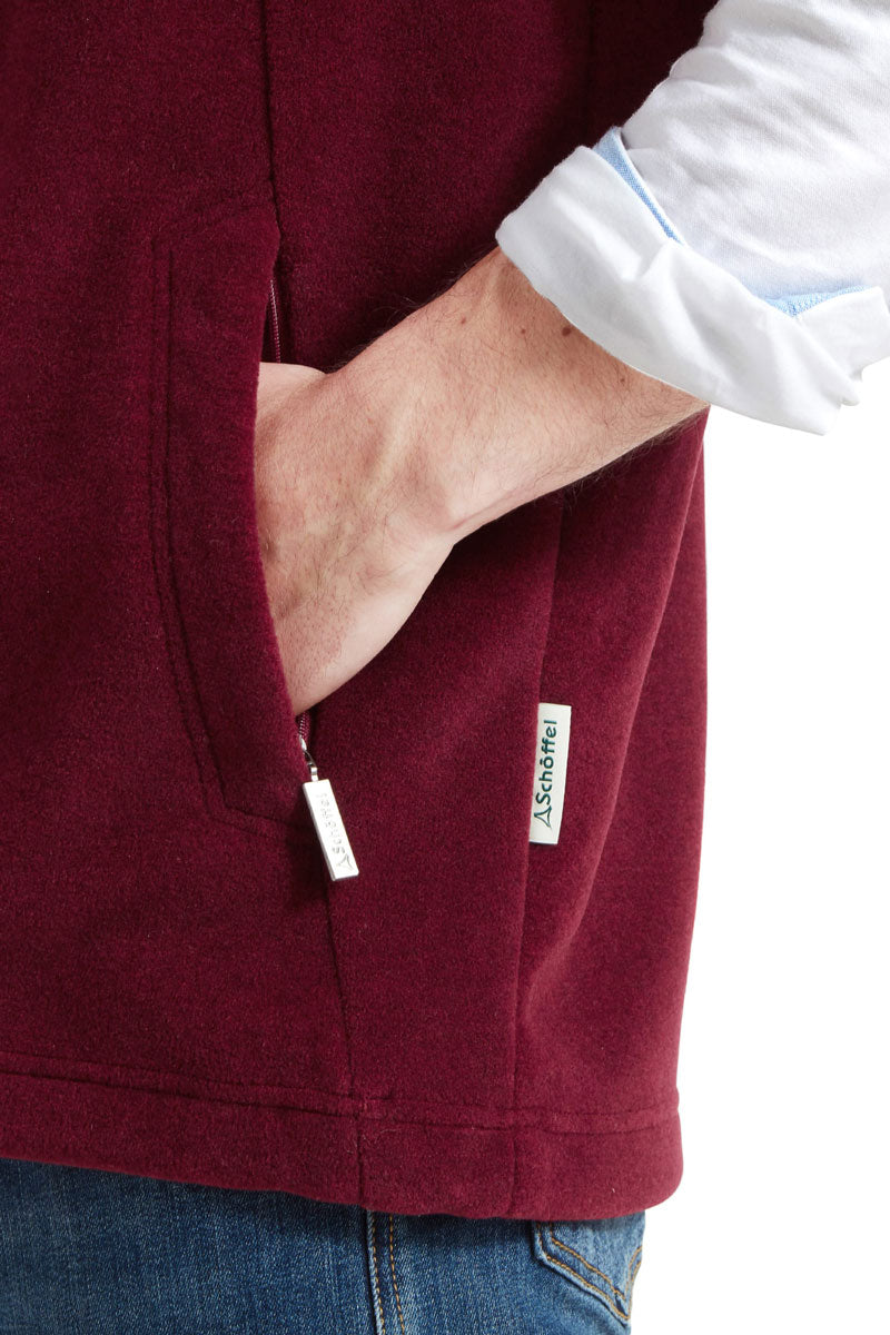 Schōffel Men's Oakham Fleece Gilet Claret 