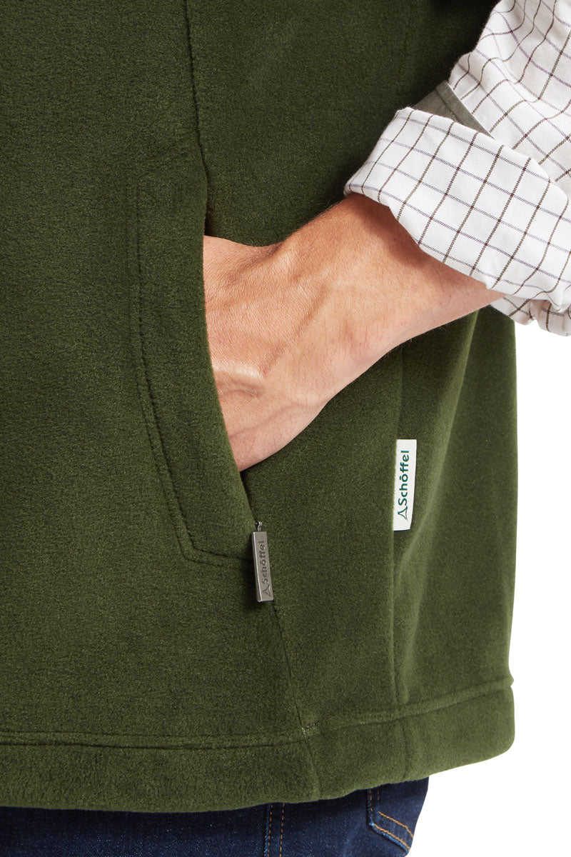 Schōffel Men's Oakham Fleece Gilet Dark Olive