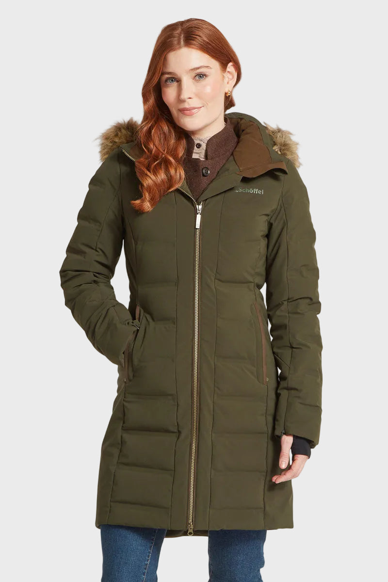 Schoffel Hurlingham Waterproof Down Coat Forest