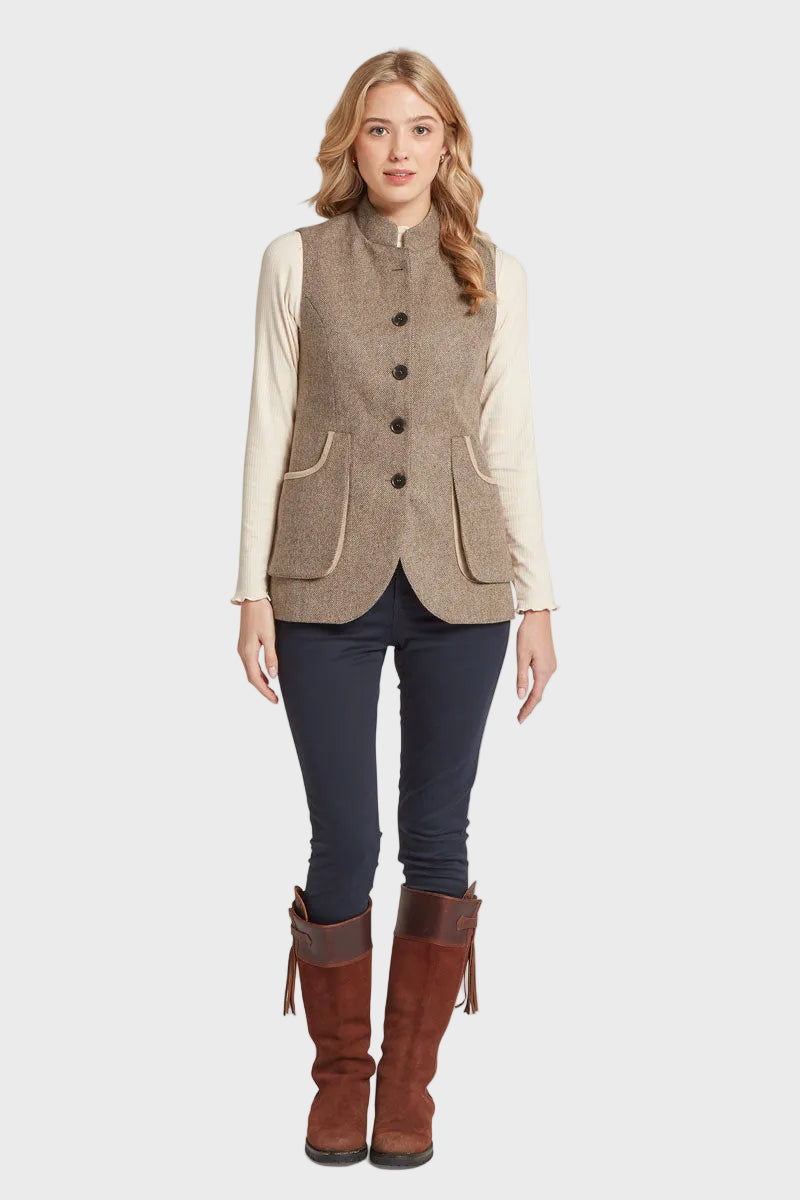 Schoffel Pennan Tweed Waistcoat Cobblestone Herringbone Tweed