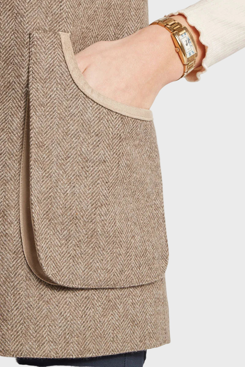 Schoffel Pennan Tweed Waistcoat Cobblestone Herringbone Tweed