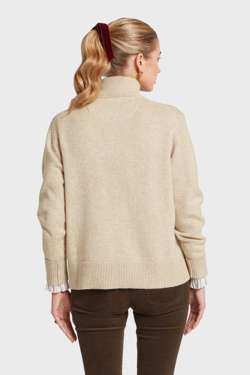 Schoffel Thoralby Quarter Zip Jumper Oatmeal 