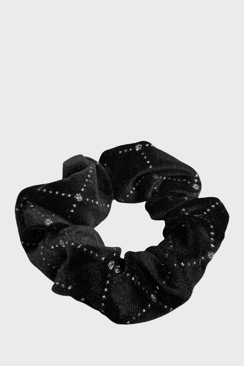 Equetech Solitaire Velvet Scrunchie - Black