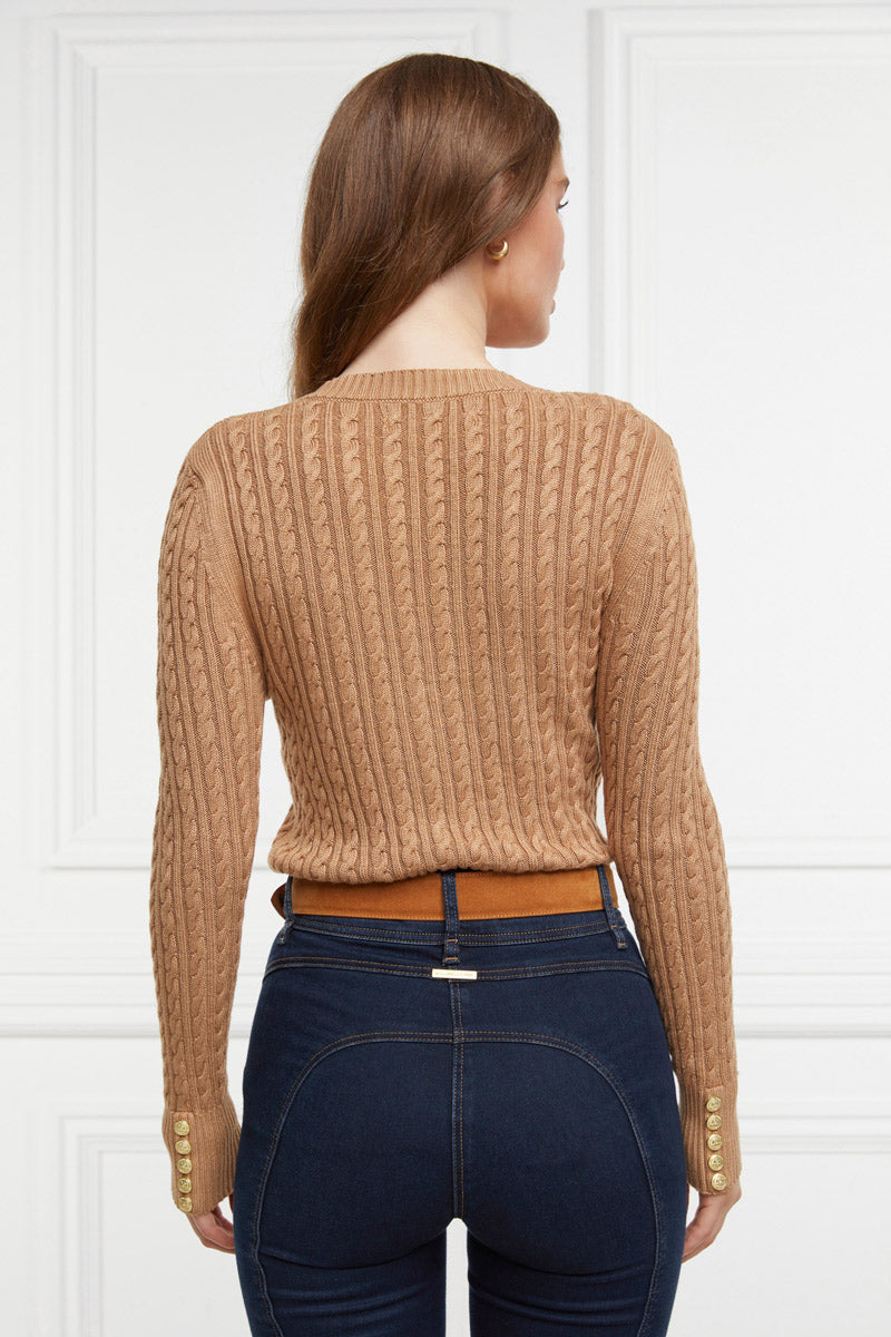 Holland Cooper Seattle V-Neck Knit Dark Camel