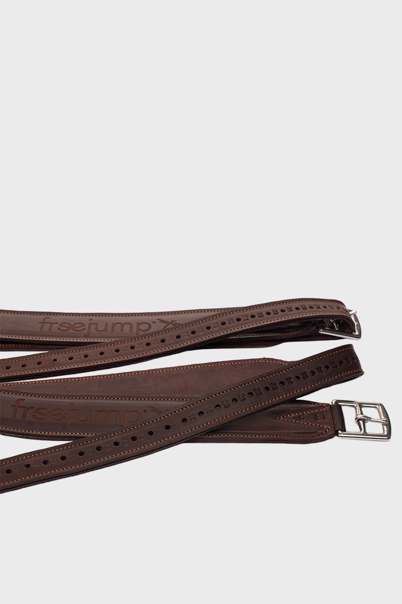 Freejump Classic Wide Stirrup Leathers Brown