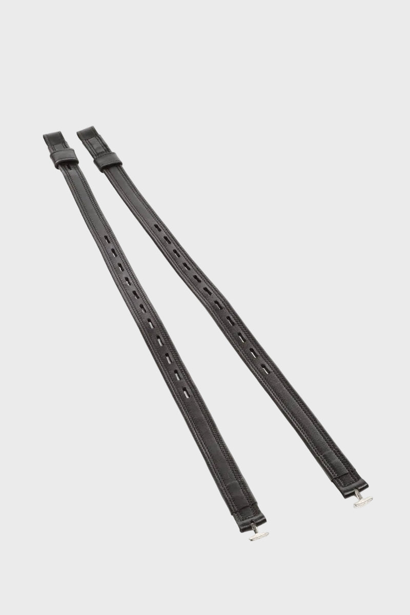 Jeffries Falcon Dressage Stirrup Leathers with T-Bar Fastener Black