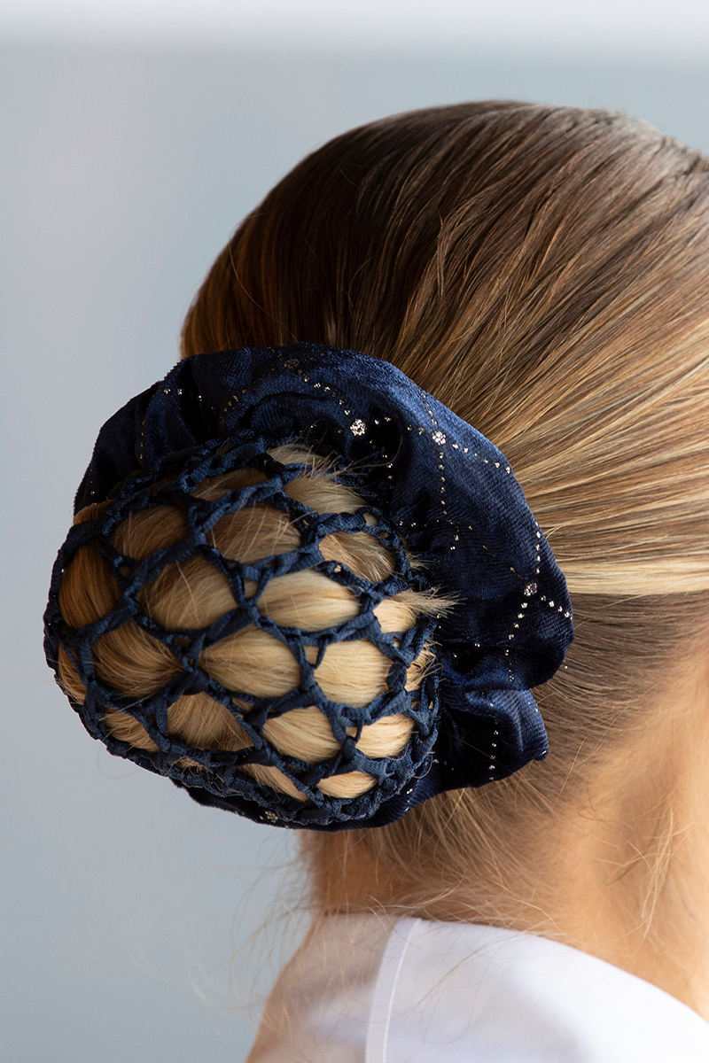 Equetech Solitaire Velvet Scrunchie - Navy