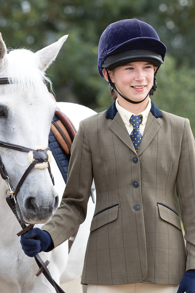 Equetech Junior Bellingham Deluxe Stretch Tweed Riding Jacket - Bellingham Green